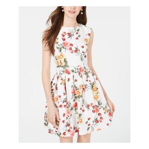 EMERALD SUNDAE Womens Sleeveless Jewel Neck Short Party Sheath Dress